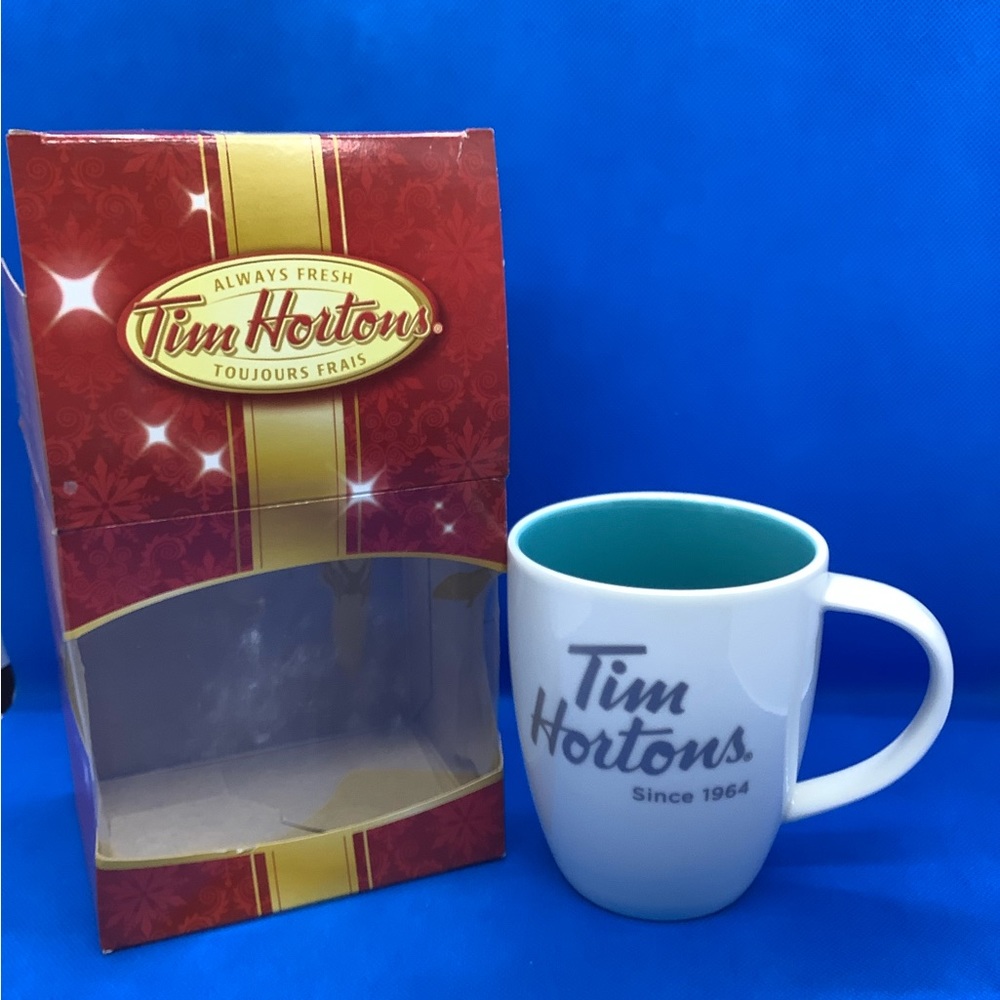 Tim Hortons Collector Mug With Box Teal inside